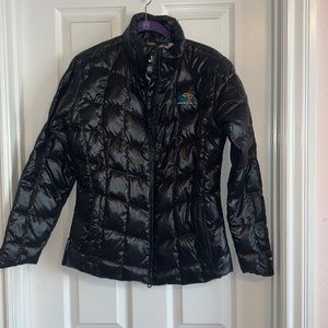 Obermeyer down puffer winter jacket w/ leopard cheetah inside